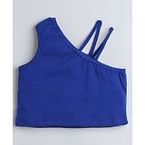 Taffykids One Shoulder Solid Crop Top - Blue