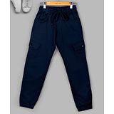 Naughty Ninos Organic Cotton Solid  Cargo Pant - Navy Blue