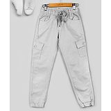 Naughty Ninos Organic Cotton Solid  Cargo Pant - Silver