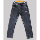 Naughty Ninos Authentic Text Printed Denim Jeans - Black