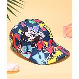 Babyhug Disney Cotton Knit Mickey Mouse Printed Summer Cap - Navy Blue