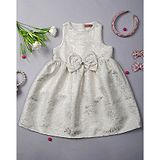 One Friday Sleeveless Bow Applique Dress - Off White