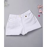 One Friday Solid Denim Hot Shorts - Off White