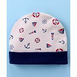 Ben Benny Cotton Baby Cap Nautical Theme Print Navy Blue - Diameter 11.5 cm