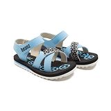 Beanz Abstract  Designed Velcro Closure Sandals -  Light Blue & Black