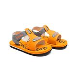 Beanz Brand Name  Detailed Velcro Closure Sandals - Orange & Grey