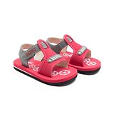 Beanz Brand Name  Detailed Velcro Closure Sandals -  Red & Grey