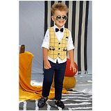 BAD BOYS Full Sleeves Checked 3 Piece Party Suit - Yellow