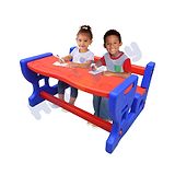 Hop N Play Scholar Bench Study Table Chair Double Seat, Picnic Table for Kids,