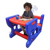 Hop N Play Scholar Bench Study Table Chair Single Seat, Picnic Table for Kids, 2-6 Years