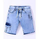 Ruff Woven Denim Capri Length Washed Jamaican with Pocket - Blue