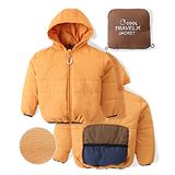 Little Kangaroos Woven Full Sleeves Solid Hooded Jacket - Mustard Yellow