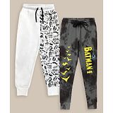 Kidsville Pack Of 2 DC Comics Featuring Batman Printed Joggers - Black & White