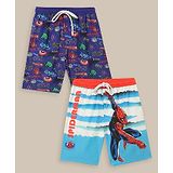 Kidsville Pack of 2 Marvel Avengers Featuring Spiderman Printed Shorts - Blue & White