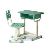 BAYBEE Kids Study Table for Students with Chair, 3 Height Adjustable Desk & Chair, Book Storage Space & Pen Space Slot | Reading & Writing Study Table for Kids (Green)