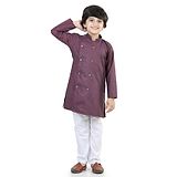 BownBee Full Sleeves Solid Kurta Pyjama - Purple