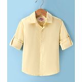 Under Fourteen Only Cotton Full Sleeves Solid Shirt - Yellow