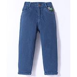 Little Kangaroos 100% Cotton Full Length Jeans Solid Colour - Blue