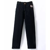 Little Kangaroos 100% Cotton Full Length Jeans Solid Colour - Black