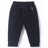 Little Kangaroos 100% Cotton Woven Jeans With Patch Work Detailing - Black