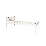 Metallika SoloDream Single Size Metal Bed with Headboard (White Color)