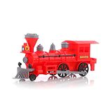 Aditi Toys Pull Back Steam Train Engine, with LED Toy for Kids, Plastic String Pull Back Train Non-Toxic and Safe for Little Kids - Red