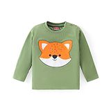 Babyhug Cotton knit Full Sleeves T-Shirt with Fox Print - Green