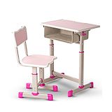 BAYBEE Kids Study Table for Students with Chair, 3 Height Adjustable Desk & Chair, Book Storage Space, Bag Holder Hook, Pen Space Slot | Reading & Writing Study Table for Kids (Pink)