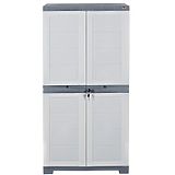 Cello Wimplast Cello Novelty Big Plastic 2 Door Cupboard, Grey and White