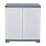 Cello Wimplast Cello Novelty Compact Plastic 2 Door Cupboard With Shelf, Grey & White