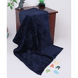 Yellow Apple Fleece Solid Baby Blanket - Navy Blue