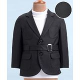 Mark & Mia Woven Full Sleeves Blazer & Turtle Neck T-Shirt with Solid Colour - Black