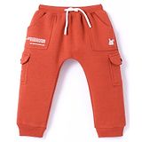 Pepito Fleece & Woollen Winter Wear Pant With Text Print - Red