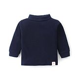 Pink Rabbit Single Jersey Full Sleeves Solid Turtle Neck T-Shirt - Deep Blue