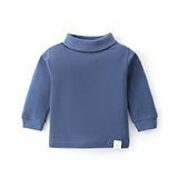 Pink Rabbit Single Jersey Full Sleeves Solid Turtle Neck T-Shirt - Light Blue