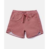 CRIMSOUNE CLUB Cotton Solid Shorts - Pink