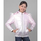 CRIMSOUNE CLUB Full Sleeves Solid Hooded Jacket - Pink