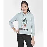 CRIMSOUNE CLUB Cotton Full Sleeves Shoes & Good Vibes Only Text Printed Sweatshirt - Blue