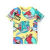 Babyhug Marvel Single Jersey Knit Half Sleeves T-Shirt with Avengers Print -Yellow