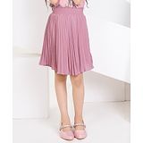 Peppermint Solid Pleated Skirt - Pink