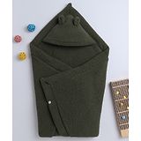 Yellow Apple Hooded Blanket cum Wrapper - Dark Green