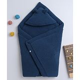 Yellow Apple Hooded Blanket cum Wrapper - Navy Blue