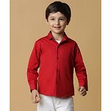 Tales & Stories Cotton Full Sleeves Solid Shirt - Red