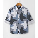 Ruff Satin Woven Full Sleeves Printed Shirt - Blue