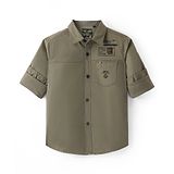 Ruff Twill Woven Full Sleeves Solid Shirt - Khaki