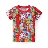 Babyhug Marvel Cotton Knit Half Sleeves Avengers Printed T-Shirt - Multicolour