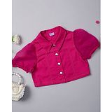 One Friday Cotton Half Sleeves Solid  Jacket - Pink