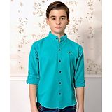 MASHUP Full Sleeves Solid Shirt - Green