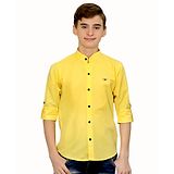 MASHUP Full Sleeves Solid Shirt - Yellow