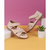 Jazzy Juniors Abstract Designed  Sandals - Beige